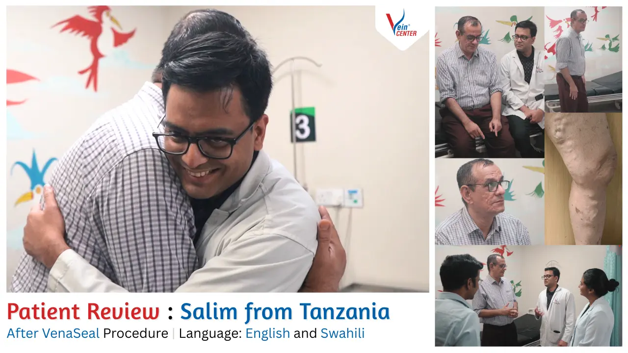 tanzanian patient walks pain free 2 hours after venaseal varicose vein treatment in dar es salaam video